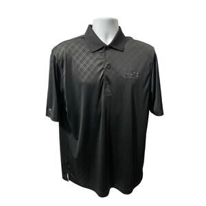 GREG NORMAN Play Dry Golf Polo Black Gray Cross Design Medium 2019 arctic INT